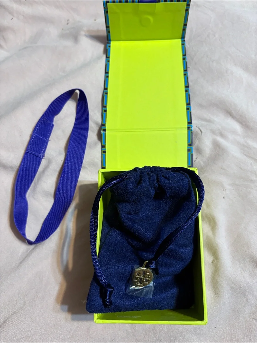 Tory Burch Blue, Purple and Yellow Patterned Accessories Box
